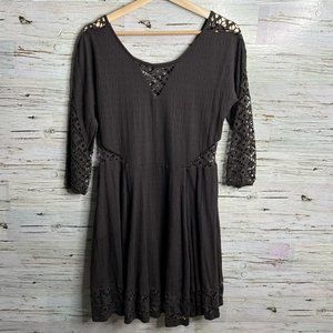 Free People Black Lace Midi Dress